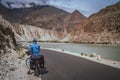 Cyclist admiring the view