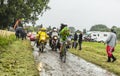 The Cyclist Alessandro De Marchi on a Cobbled Road - Tour de France 2014 Royalty Free Stock Photo