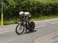 The Cyclist Alexey Vermeulen - Criterium du Dauphine 2017 Royalty Free Stock Photo