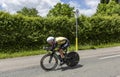 The Cyclist Alexey Vermeulen - Criterium du Dauphine 2017 Royalty Free Stock Photo