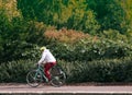 Cyclist on background of nature