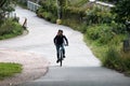 Cyclist on background of nature