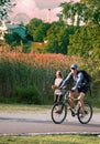 Cyclist on background of nature