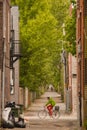 Cyclist in the backstreets