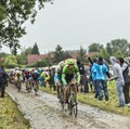 The Cyclist Bauke Mollema on a Cobbled Road - Tour de France 2014
