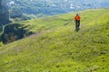 Cyclist on the Beautiful Meadow Trail Royalty Free Stock Photo