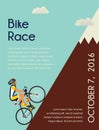 Cyclist in bicycle racing go to the mountain. race competition poster. Vector illustrator.