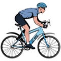 Cyclist on a bicycle. Sports bike. Bicycle helmet. Man riding a bike. Royalty Free Stock Photo