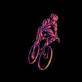 Cyclist in a bike race. Color vector clipart Royalty Free Stock Photo