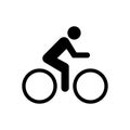 Cyclist black vector icon. Bike symbol isolated. Bicycle sign. Vector illustration EPS 10