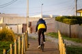 Cyclist on Boardwalk