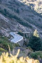 Cyclist climbing up a winding mountain road in southern Spain