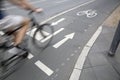 Cyclist on Cycle Lane; Frankfurt Royalty Free Stock Photo