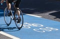 Cyclist on a Cycle Superhighway in London Royalty Free Stock Photo