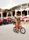 A Cyclist cycling at F1 village, 20 April 2012