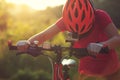 Cyclist cycling on mountain bike Royalty Free Stock Photo