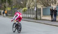 The Cyclist Cyril Lemoine - Paris-Nice 2016 Royalty Free Stock Photo