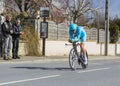 The Cyclist Dmitriy Gruzdev - Paris-Nice 2016 Royalty Free Stock Photo