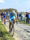 The Cyclist Dmitriy Gruzdev - Paris Roubaix 2015 Royalty Free Stock Photo