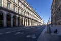 Cyclist drives on empty street