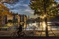 Cyclist - Dutch Parliament and Government Royalty Free Stock Photo