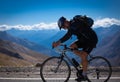 Cyclist in the french alps