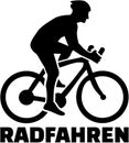 Cyclist with german word Cycling