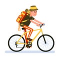 Cyclist Hiker on mountain bike Royalty Free Stock Photo