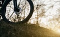 Cyclist on a hill