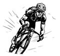 Cyclist on his road bike. Royalty Free Stock Photo