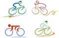 Cyclist icon set