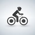 Cyclist icon, simple cycling sign.