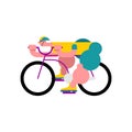 Cyclist isolated. Bicycle race. Sports Vector illustration