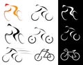 Cyclist - isolated vector icons