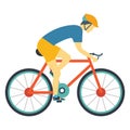 Cyclist Isolated Vector Illustration Icon editable