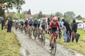 The Cyclist Lars Bak on a Cobbled Road - Tour de France 2014