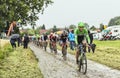 The Cyclist Lars Boom on a Cobbled Road - Tour de France 2014