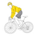 Cyclist line drawing vector bike riding