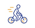Cyclist line icon. Ride a bike sign. Vector