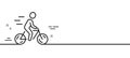 Cyclist line icon. Ride a bike sign. Vector