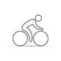 Cyclist line icon, vector Royalty Free Stock Photo