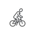 Cyclist line icon on white background