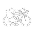Cyclist Linear style. Bicycle race. Sports Vector illustration