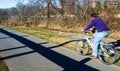 A Cyclist on a Local Greenway Royalty Free Stock Photo