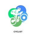 cyclist logo isolated on white background for your web, mobile a Royalty Free Stock Photo