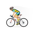 Cyclist male on a white background. vector illustration.