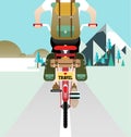 Cyclist riding bicycle vector- cyclist man riding racing bicycle Royalty Free Stock Photo