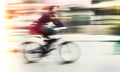 Cyclist in motion blur
