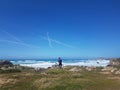 Cyclist with mountain bike in a sunny day