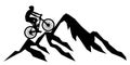 Cyclist in the mountains, sport style life - vector